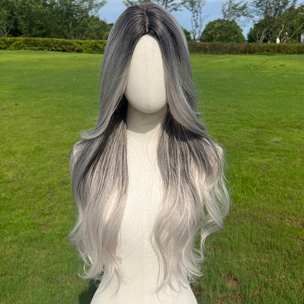 30-inch | Gray Loose Wave without Bangs | Highlight SM1622