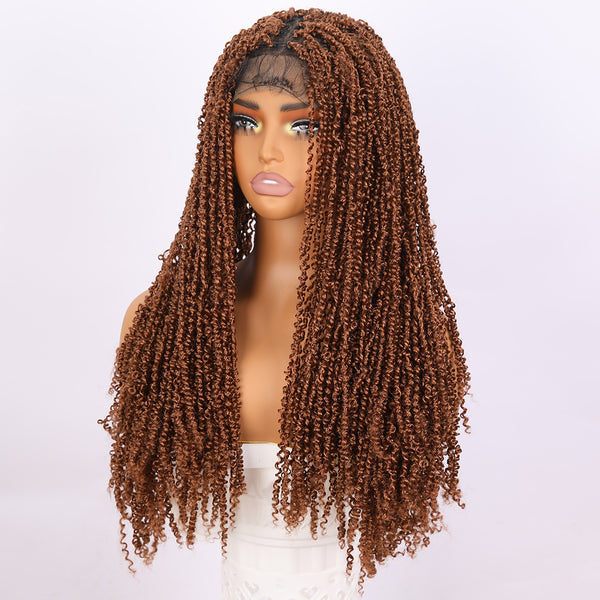 SMILCO /24-inch |Brown Braiding Wig  Full Lace,Synthetic Lace Front Wig| SM9618