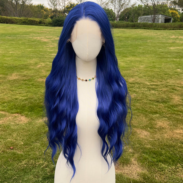 SMILCO/26Inch Klein Blue 13×4 Lace Front/Curly Long Hair/Free Part Synthetic Wig/Wigs For Halloween/SM9841