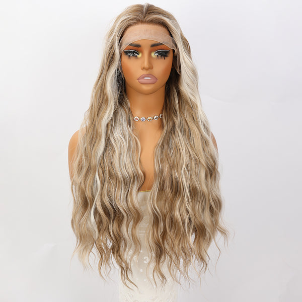 SMILCO/30Inch 13×4 Lace Front Highlight Brown&Blonde/Synthetic Hair/SM9208