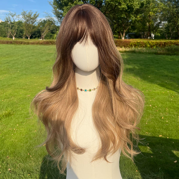 24-inch | Ombre Gold Loose Wave with Bangs | SM226-4