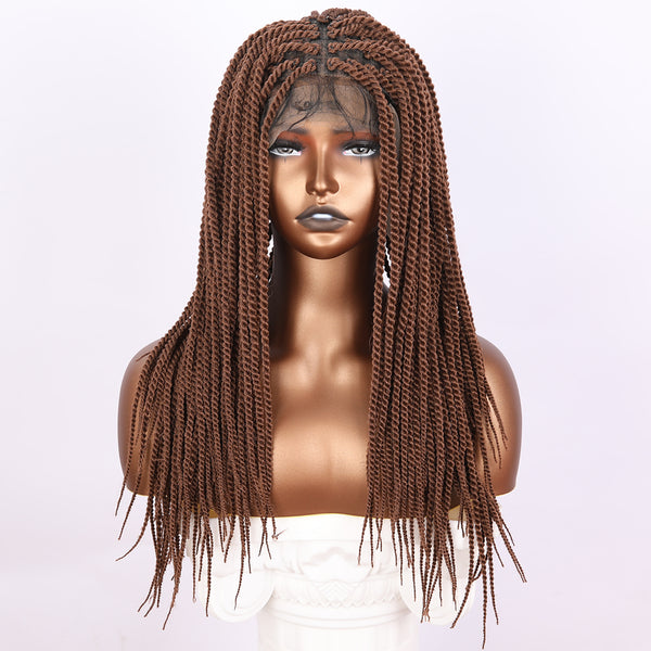 SMILCO /22-inch |Brown Braiding Wig  Full Lace,Synthetic Lace Front Wig| SM9616