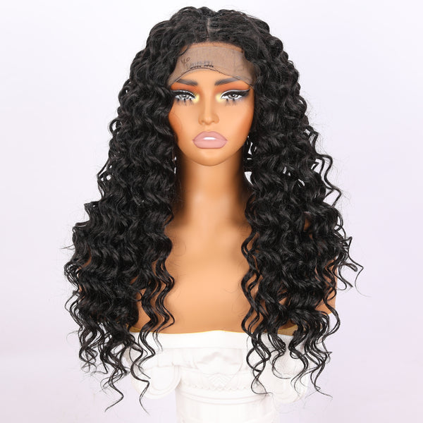 SMILCO /20-inch |Black  Explosive Wool Curls Wig  Full Lace,Synthetic Lace Front Wig| SM9622