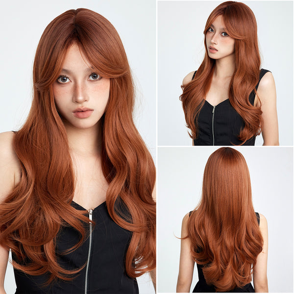 28-inch |Ombre Ginger Wig| Curly Hair with hair bangs |SM7015