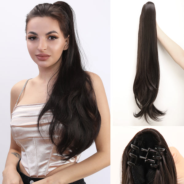 30-inch | Black click  Mic Wave Easy to wear Ponytail |BP130