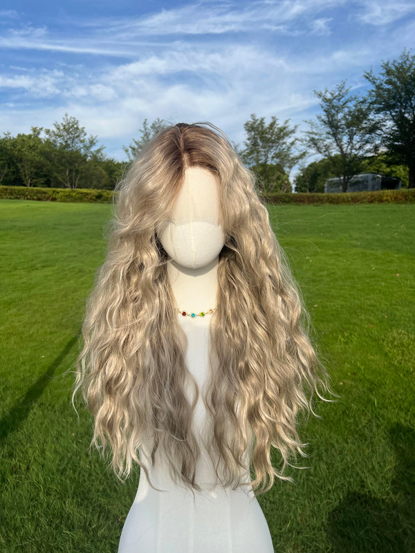 26-inch | Ombre Mixed Blonde Curly hair Hightlight Lace Front Wigs | SM9017