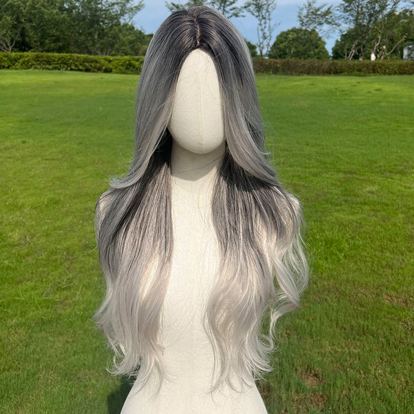 30-inch | Gray Loose Wave without Bangs  | SM1623