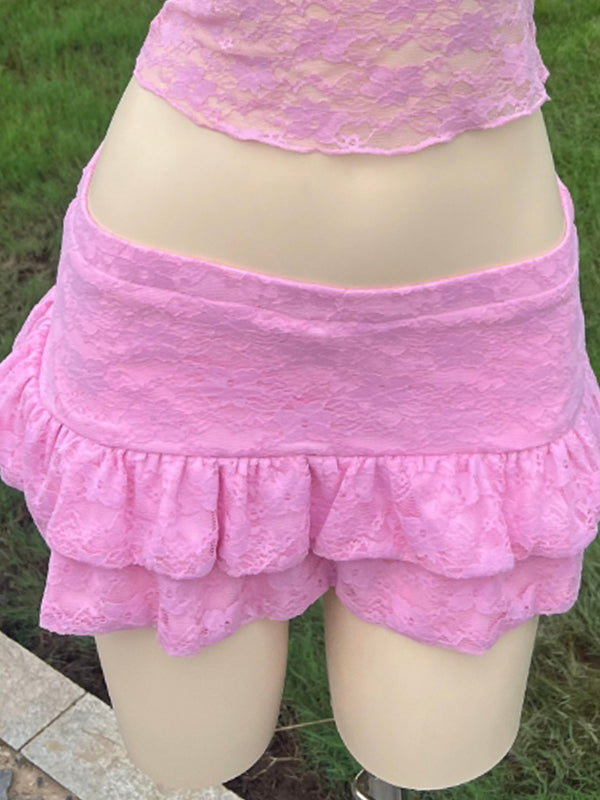 SMlLCO/Pink Lace Shorts SS240076