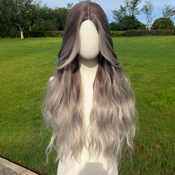 Smilco 6*0.5CM Lace Front Grey  Highlight Wavy Wig – Small Lace Front, 26 Inch/SM1619