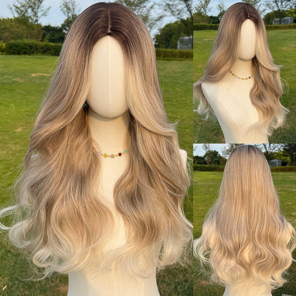 26-inch | Ombre White Gold Loose Wave without Bangs | SM5118