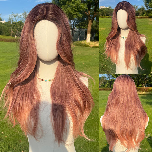 24-inch | Ombre Pink Loose Wave without Bangs | SM8040