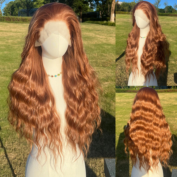 Smilco copper 13x4 Large Lace Wig Curly hair – Luxurious Wavy Texture, 26 Inch/Wigs For Halloween| SM9826