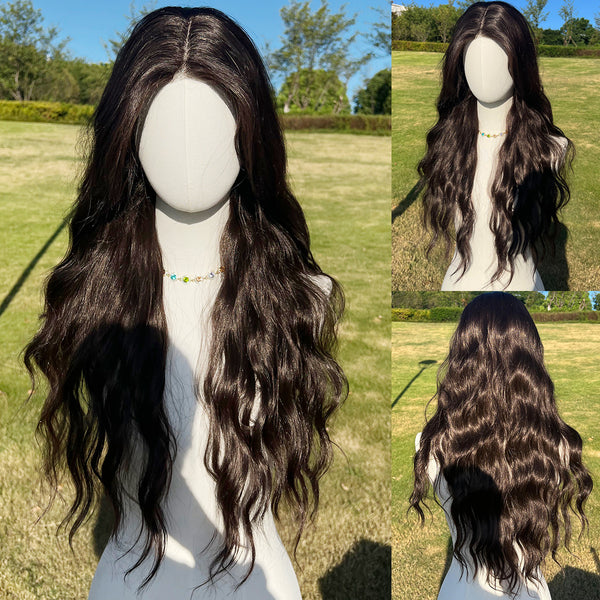 Smilco Futura Brown Wavy Wig – 1.5*6CM Lace Front Curly Hair