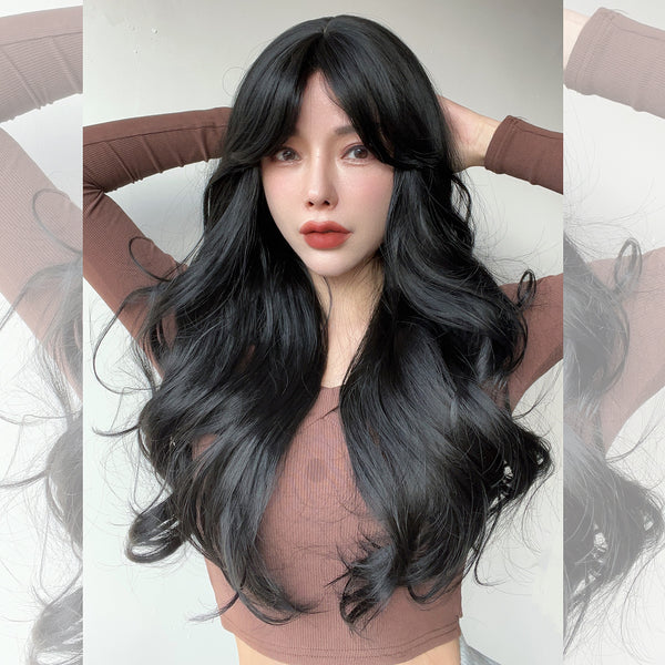 26-inch |Black Bodywave with bangs | SM7543